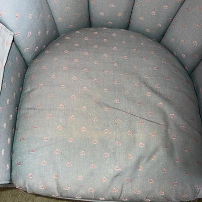 Two Vanguard Upholstered Swivel Chairs (LR-MG)