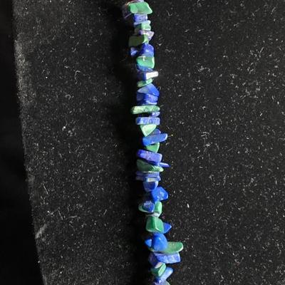 Malachite & Lapis Lazuli Chip Bead Necklace – Deep Blues & Verdant Greens