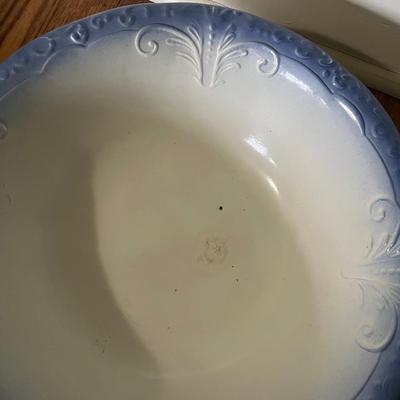 Victorian Style Wooden Washstand w/ Ironstone Wash Basin & Pitcher (B3-RG)