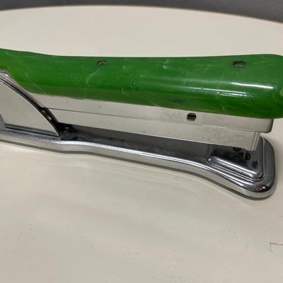 Ace Liner Green marble Bakelite stapler