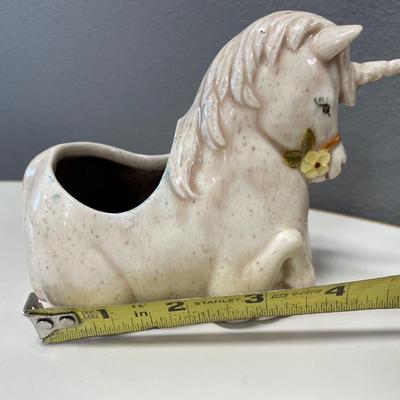 Small unicorn ceramic planter