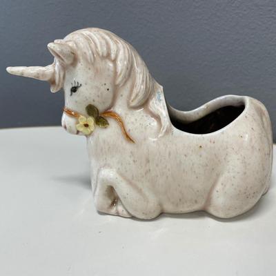 Small unicorn ceramic planter