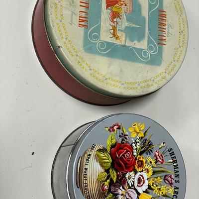 Vintage fruit cake tins