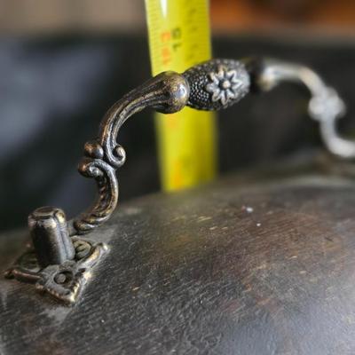 Vintage Rustic Wooden Treasure Chest Box with Ornate Metal Handle & Old-World Hardware – Tall Decorative Storage Trunk