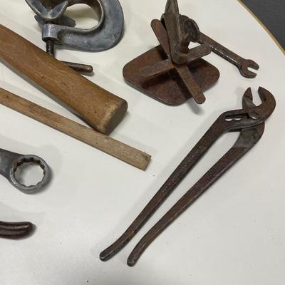 Vintage misc tools in pitcher