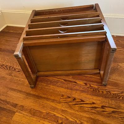 Mid-Century Modern Wooden Magazine Rack or Side Table (UH-BC)