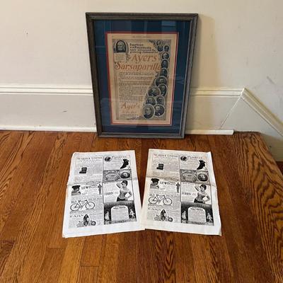 Framed Ayer's Sarsaparilla & Youth Companion Advertisements (B3-RG)