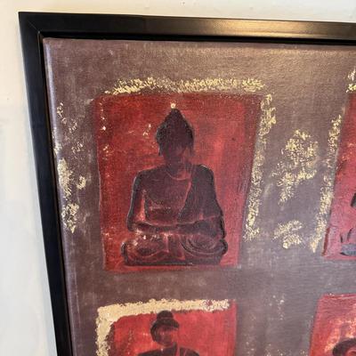 Framed artwork Titled “Buddha Study” By Fabrice De Villeneuve (B2-MG)