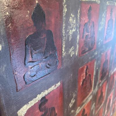 Framed artwork Titled “Buddha Study” By Fabrice De Villeneuve (B2-MG)