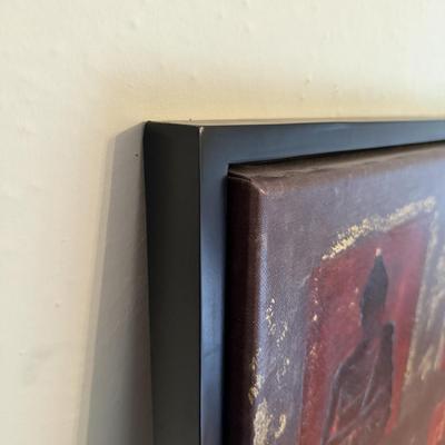 Framed artwork Titled “Buddha Study” By Fabrice De Villeneuve (B2-MG)