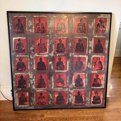 Framed artwork Titled “Buddha Study” By Fabrice De Villeneuve (B2-MG)