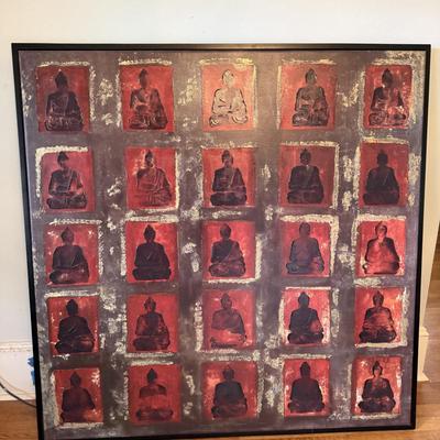 Framed artwork Titled “Buddha Study” By Fabrice De Villeneuve (B2-MG)