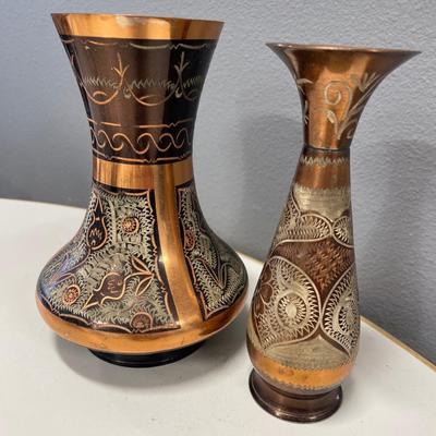 Engraved copper vases from Turkey
