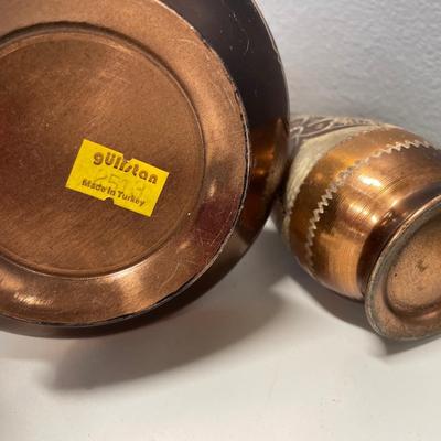 Engraved copper vases from Turkey