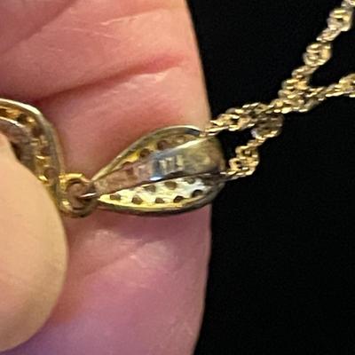 925 YELLOW SILVER PENDANT NECKLACE