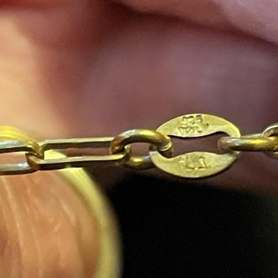 925 YELLOW SILVER PENDANT NECKLACE