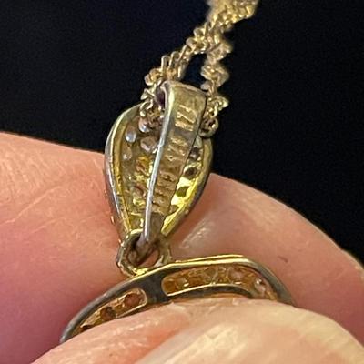 925 YELLOW SILVER PENDANT NECKLACE