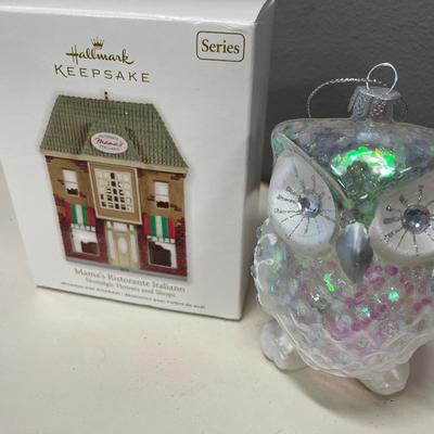 Owl ornament, Hallmark ornament & ceramic angels