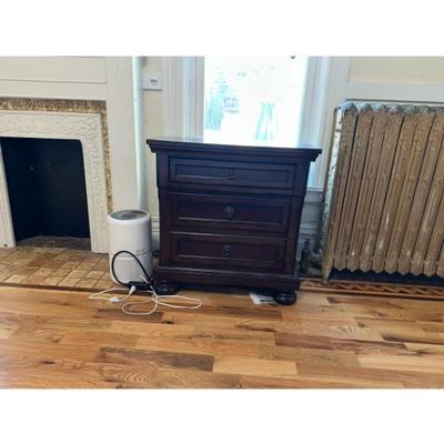 Sale Photo Thumbnail #4: Long dresser, tall dresser, headboard. and night stand all in the same dark wood finish.