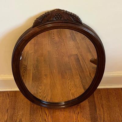 Oval Wooden Mirror by Lenoir Mirror Company (UH-BC)