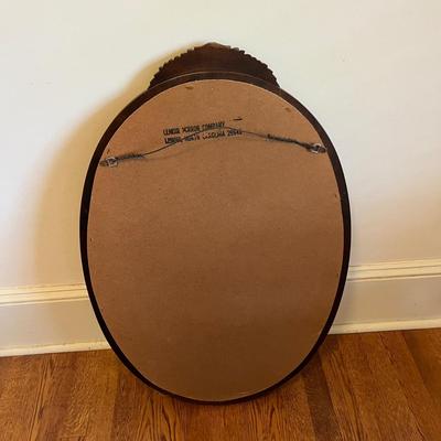 Oval Wooden Mirror by Lenoir Mirror Company (UH-BC)