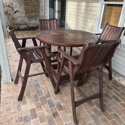 Wooden Bar Height Table & Chairs (BD-MG)