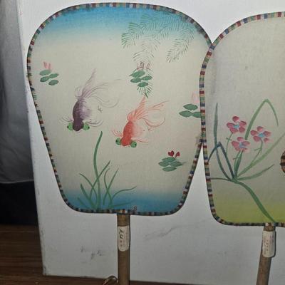 Sale Photo Thumbnail #51: Oriental silk paddle fans