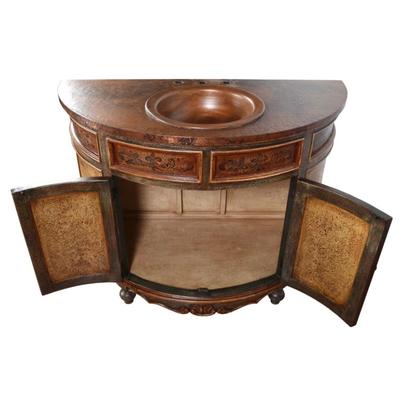 Sale Photo Thumbnail #31: Brand new in box 48” single bathroom vanity with marble top and in brown finish. Sink and cabinet handles included. Plumbing and faucet is not included.

From manufacturer;

The Vogelsang Top Vanity is a 48" wide single bowl vanity. The vanity is beauti