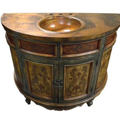 Sale Photo Thumbnail #32: Brand new in box 48” single bathroom vanity with marble top and in brown finish. Sink and cabinet handles included. Plumbing and faucet is not included.

From manufacturer;

The Vogelsang Top Vanity is a 48" wide single bowl vanity. The vanity is beauti