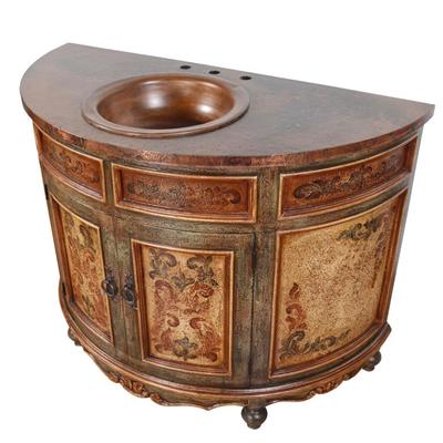 Sale Photo Thumbnail #30: Brand new in box 48” single bathroom vanity with marble top and in brown finish. Sink and cabinet handles included. Plumbing and faucet is not included.

From manufacturer;

The Vogelsang Top Vanity is a 48" wide single bowl vanity. The vanity is beauti