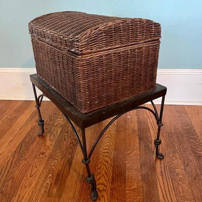Small Wicker Trunk on Metal Frame (B1-BC)