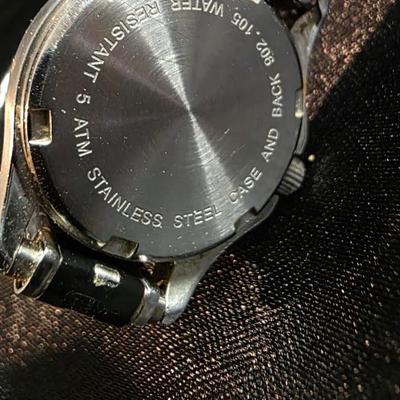 Vintage Sylvan Dubose Ladies Quartz Watch - Black Dial with Silver Markers and Expansion Band