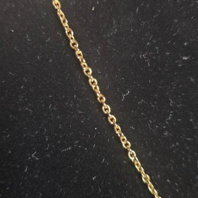 Vintage Gold-Tone Tear-Drop Pendant Necklace with Orange Art Glass Drop – Elegant Minimalist Jewelry