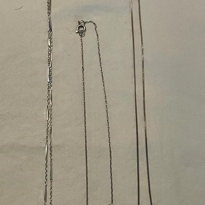 THREE STERLING SILVER NECKLACES