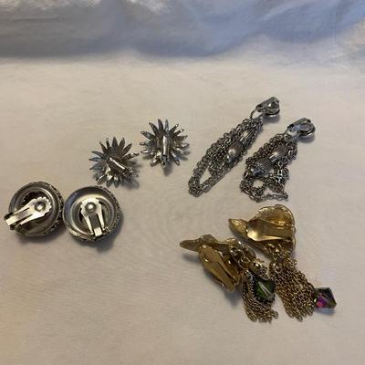 FOUR PAIRS CLIP ON EARRINGS