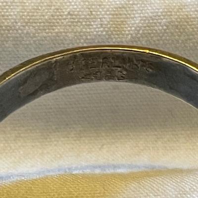 MENS STERLING RING WITH BLACK STONE