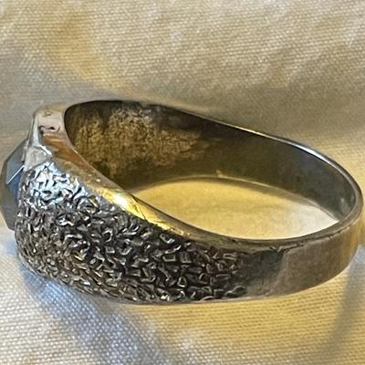 MENS STERLING RING WITH BLACK STONE