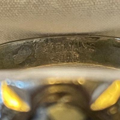 MENS STERLING RING WITH BLACK STONE