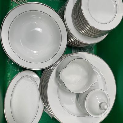 Nikko dinnerware set, Robert Stanley pumpkin plates & Made by Design black & cream set