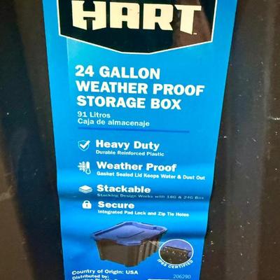 Sale Photo Thumbnail #422: Heavy-duty, stackable. 24 gallon size, approx. 30” x cc” x CVS”.