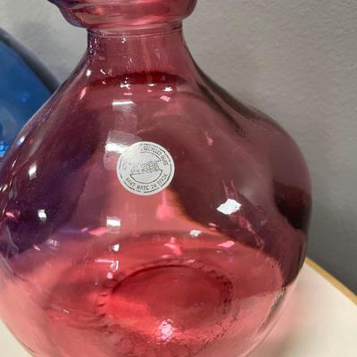 3 vidrios San Miguel made in Spain vases