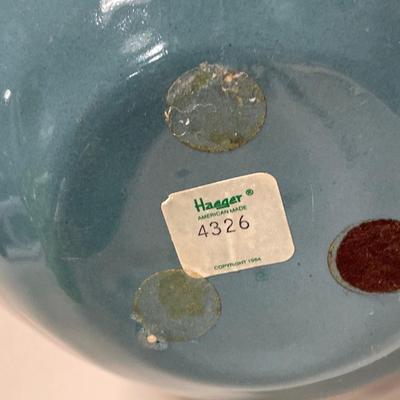 Blue round Royal Haeger vase