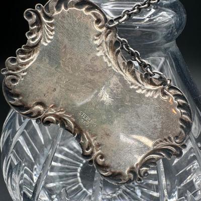 Crystal Decanter with Sterling Silver “Scotch” Tag