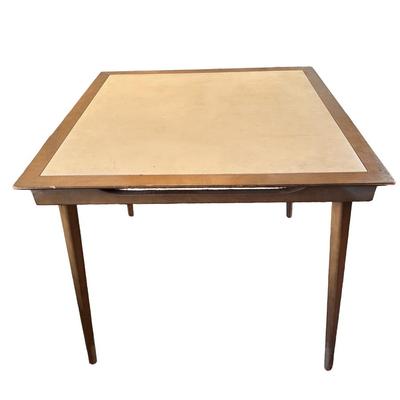 Mid-Century Folding Card Table with Wood Legs