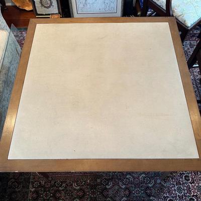 Mid-Century Folding Card Table with Wood Legs