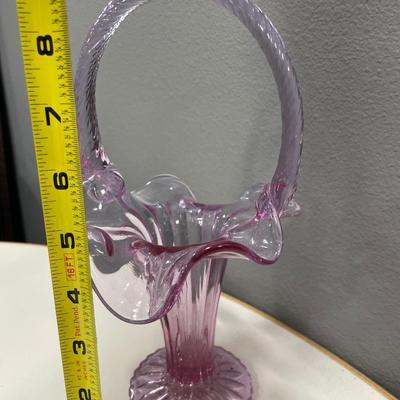 Dusty Rose glass basket