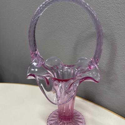 Dusty Rose glass basket