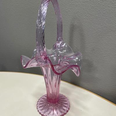 Dusty Rose glass basket