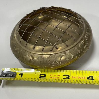 Brass flower frog from India