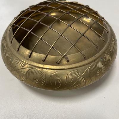 Brass flower frog from India